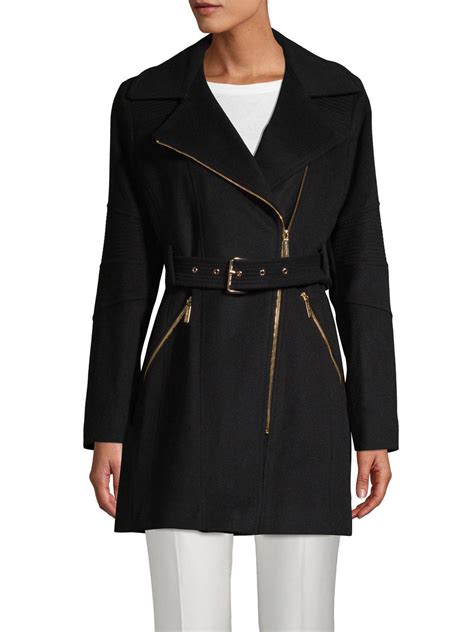 miachael michael kors black wool coat size 8 or medium|2.